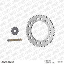 Kit chaine 428 AFAM - Couronne acier - Type de chaine au choix - HUSQVARNA SM 125 4T 2011-2014