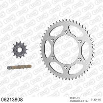 Kit chaine 520 AFAM - Couronne acier - Type de chaine au choix - HUSQVARNA TC 125 2014-2019
