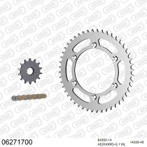 Kit chaine 520 AFAM - Couronne acier - Type de chaine au choix - HUSQVARNA TE 610 1991-2000