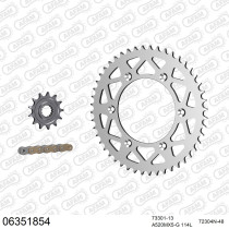 Kit chaine 520 AFAM - Couronne alu anti-boue - Type de chaine au choix - HUSQVARNA FC 450 2016-2019