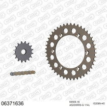 Kit chaine 520 AFAM - Couronne alu anti-boue - Type de chaine au choix - HUSQVARNA SM 610 E / SMS 1998-2006