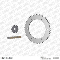 Kit chaine 428 AFAM - Couronne acier - Type de chaine au choix - HYOSUNG GT 125 COMET 2003-2010
