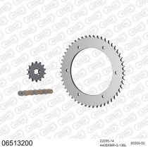 Kit chaine 428 AFAM - Couronne acier - Type de chaine au choix - HYOSUNG 125 COMET 2006-2015