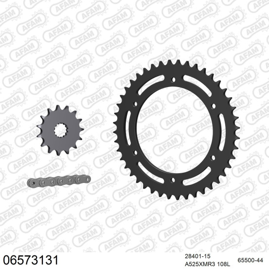 Kit chaine 525 AFAM - Couronne acier - Type de chaine au choix - HYOSUNG 650 COMET 2004-2008