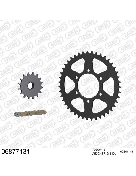 Kit chaine 520 AFAM - Couronne acier - Type de chaine au choix - LAVERDA 750 STRIKE 1998-2001