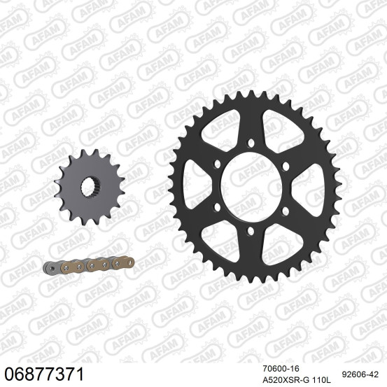 Kit chaine 520 AFAM - Couronne acier - Type de chaine au choix - LAVERDA 750 FORMULA 1998-2001