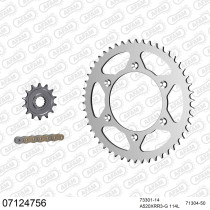 Kit chaine 520 AFAM - Couronne acier - Type de chaine au choix - KTM EXC 250 EGS 1998-2003