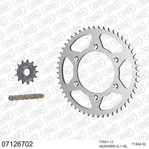 Kit chaine 520 AFAM - Couronne acier - Type de chaine au choix - KTM EXC F 250 2015-2023