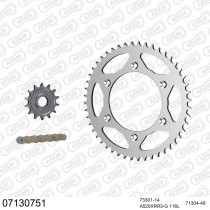 Kit chaine 520 AFAM - Couronne acier - Type de chaine au choix - KTM GS 300 1990-1999