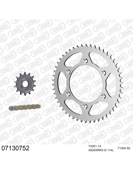 Kit chaine 520 AFAM - Couronne acier - Type de chaine au choix - KTM GS 300 1994-1997