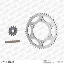 Kit chaine 520 AFAM - Couronne acier - Type de chaine au choix - KTM SX-F 450 2016-2026
