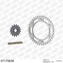 Kit chaine 520 AFAM - Couronne acier - Type de chaine au choix - KTM 690 DUKE 2008-2019