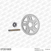 Kit chaine 420 AFAM - Couronne alu anti-boue - Type de chaine au choix - KTM SX 50 2006-2008
