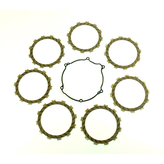 Kit disques embrayage garnis + Joint de couvercle embrayage ATHENA - KAWASAKI 125 KX 2003-2008