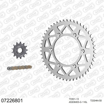 Kit chaine 520 AFAM - Couronne alu anti-boue - Type de chaine au choix - KTM 250 SX F 2013-2016