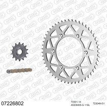Kit chaine 520 AFAM - Couronne alu anti-boue - Type de chaine au choix - KTM SXF 250 2017-2023