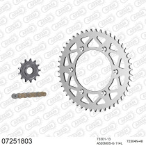 Kit chaine 520 AFAM - Couronne alu anti-boue - Type de chaine au choix - KTM SX-F 450 2016-2026