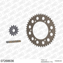 Kit chaine 520 AFAM - Couronne alu - Type de chaine au choix - KTM 560 SMR 2006-2008