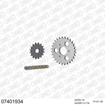 Kit chaine 428 AFAM - Couronne acier - Type de chaine au choix - KYMCO 50 MAXXER 2005-2016