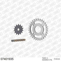 Kit chaine 520 AFAM - Couronne acier - Type de chaine au choix - KYMCO 50 MXU 2004-2013