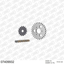 Kit chaine 428 AFAM - Couronne acier - Type de chaine au choix - KYMCO 90 MAXXER 2005-2016