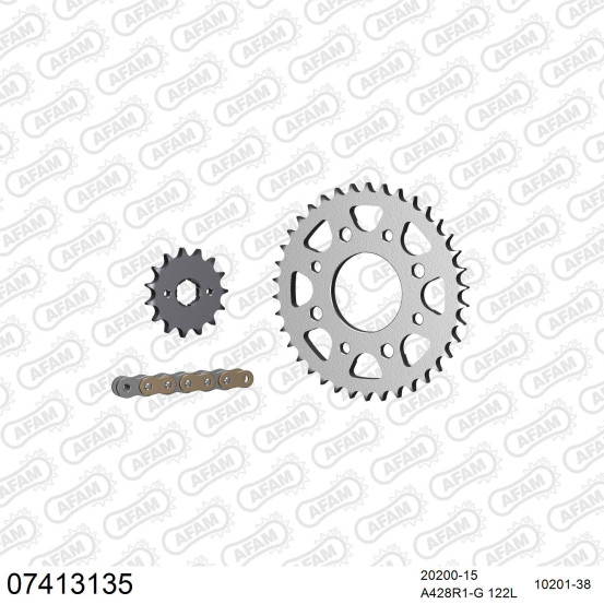 Kit chaine 428 AFAM - Couronne acier - Type de chaine au choix - KYMCO 125 CK1 2014-2016