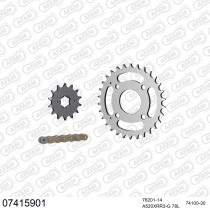 Kit chaine 520 AFAM - Couronne acier - Type de chaine au choix - KYMCO 150 MXU 2005-2016