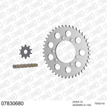 Kit chaine 520 AFAM - Couronne alu anti-boue - Type de chaine au choix - MONTESA 315 R 2001-2004