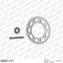Kit chaine 420 AFAM - Couronne acier - Type de chaine au choix - RIEJU RS3 50 NKD 2012-2021