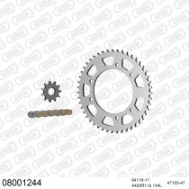 Kit chaine 420 AFAM - Couronne acier - Type de chaine au choix - RIEJU RS3 50 2011-2021