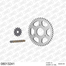 Kit chaine 428 AFAM - Couronne acier - Type de chaine au choix - RIEJU 125 RS2 2006-2010