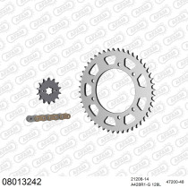 Kit chaine 428 AFAM - Couronne acier - Type de chaine au choix - RIEJU 125 RS3 2011-2021