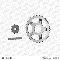 Kit chaine 428 AFAM - Couronne acier - Type de chaine au choix - MZ RT 125 2001-2007