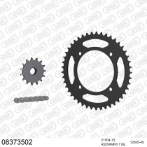 Kit chaine 520 AFAM - Couronne acier - Type de chaine au choix - MZ 660 MASTIFF 1996-2005