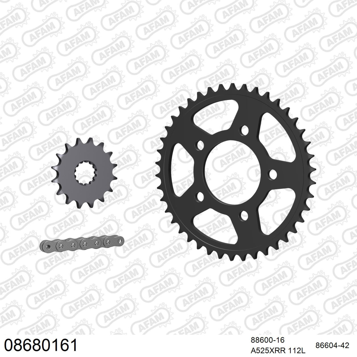 Kit Chaîne AFAM 525 XSR2-G Pour Yamaha MT-07 ABS 689 RM17 2018-2020