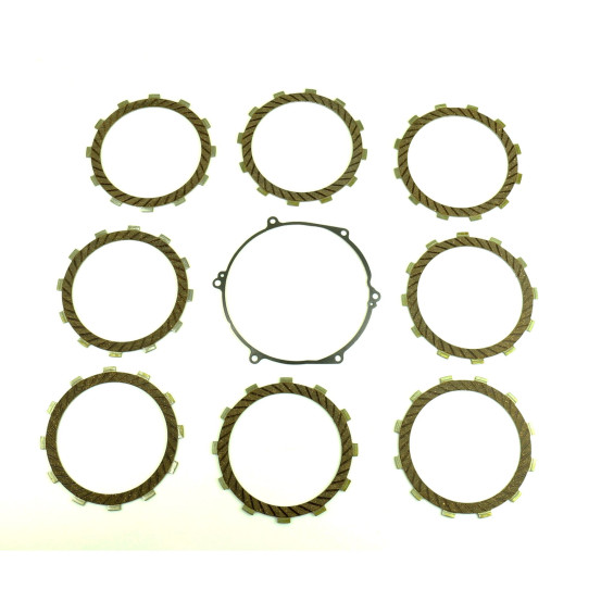 Kit disques embrayage garnis + Joint de couvercle embrayage ATHENA - KAWASAKI 250 KX 1994-2004