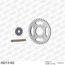 Kit chaine 428 AFAM - Couronne acier - Type de chaine au choix - DAELIM 125 VT 1999-2003