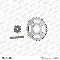 Kit chaine 428 AFAM - Couronne acier - Type de chaine au choix - DAELIM 125 VL DAYSTAR 2001-2007