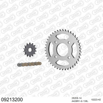 Kit chaine 428 AFAM - Couronne acier - Type de chaine au choix - DAELIM 125 ROADWIN 2004-2006