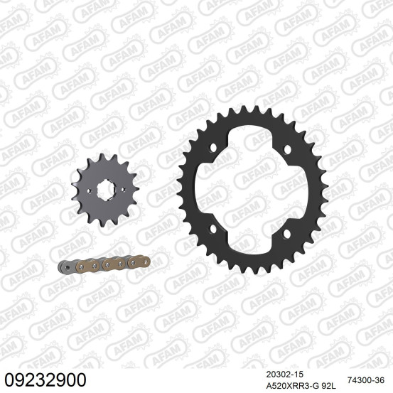Kit chaine 520 AFAM - Couronne acier - Type de chaine au choix - TGB 325 BLADE 6C 2009-2012