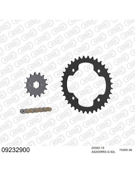 Kit chaine 520 AFAM - Couronne acier - Type de chaine au choix - TGB 325 BLADE 6C 2009-2012