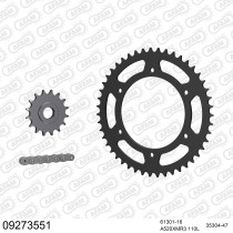 Kit chaine 520 AFAM - Couronne acier - Type de chaine au choix - BMW F 650 STRADA / FUN 1993-2003