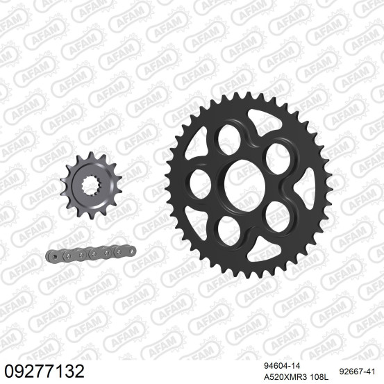 Kit chaine 520 AFAM - Couronne acier - Type de chaine au choix - MV AGUSTA 750 BRUTALE S 2003-2005