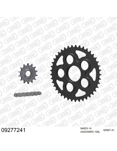 Kit chaine 520 AFAM - Couronne acier - Type de chaine au choix - MV AGUSTA 750 F4 1999-2001