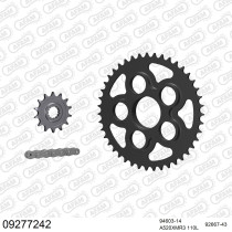 Kit chaine 520 AFAM - Couronne acier - Type de chaine au choix - MV AGUSTA 750 F4 2002