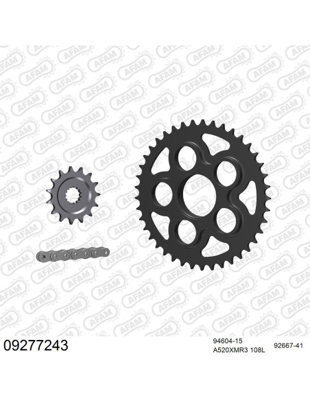 Kit chaine 520 AFAM - Couronne acier - Type de chaine au choix - MV AGUSTA 750 F4 SENNA 2002-2003