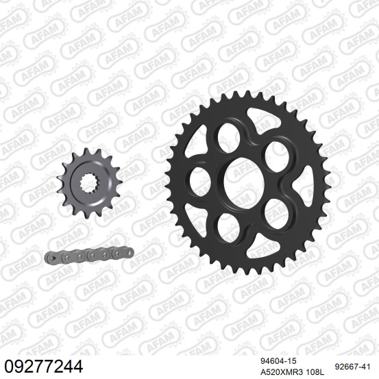 Kit chaine 520 AFAM - Couronne acier - Type de chaine au choix - MV AGUSTA 750 F4 S EVO 2003-2005