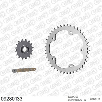 Kit chaine 525 AFAM - Couronne acier - Type de chaine au choix - MV DRAGSTER 800 2015-2022