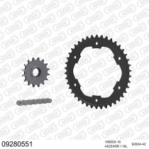 Kit chaine 525 AFAM - Couronne acier - Type de chaine au choix - BMW F 800 GS 2006-2010