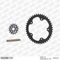 Kit chaine 525 AFAM - Couronne acier - Type de chaine au choix - MV AGUSTA 910 BRUTALE 2005-2008